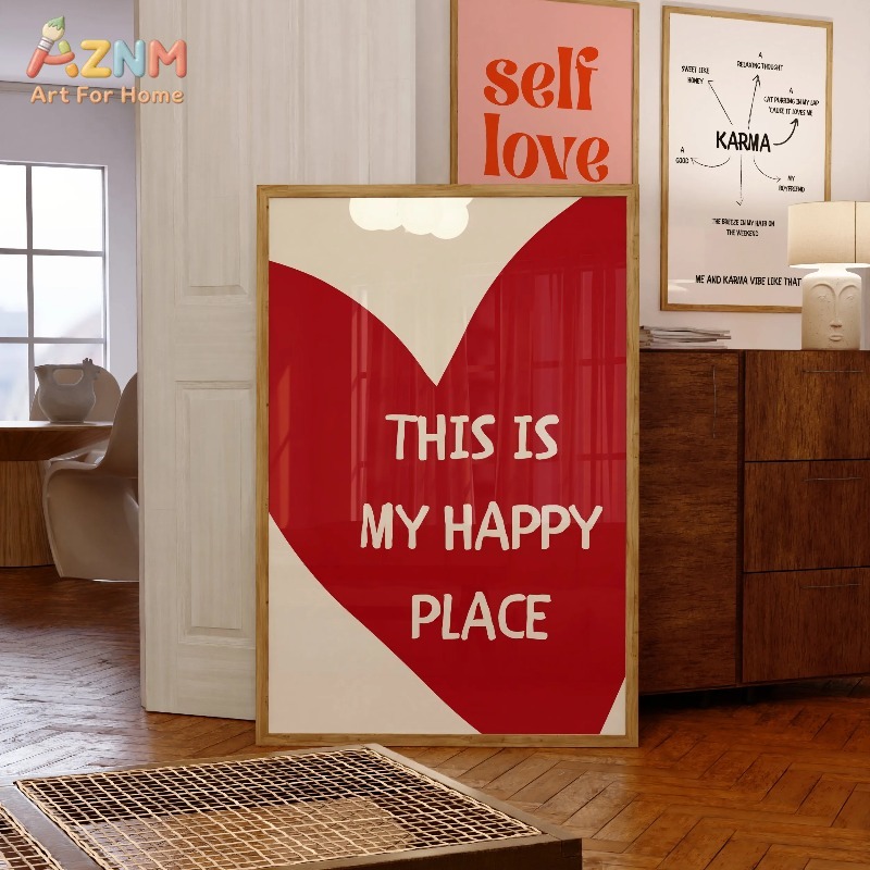 Home Decor Minimal - Ini Tempat Bahagiaku Poster Seni Kutipan