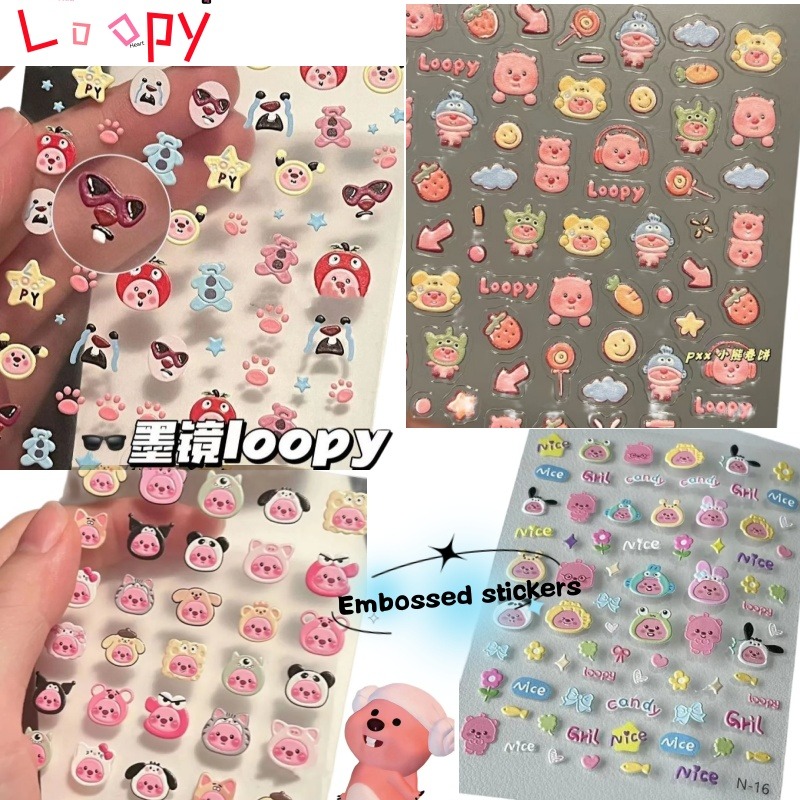 Home Decor Tv - Stiker timbul 3D berbentuk loopy, stiker