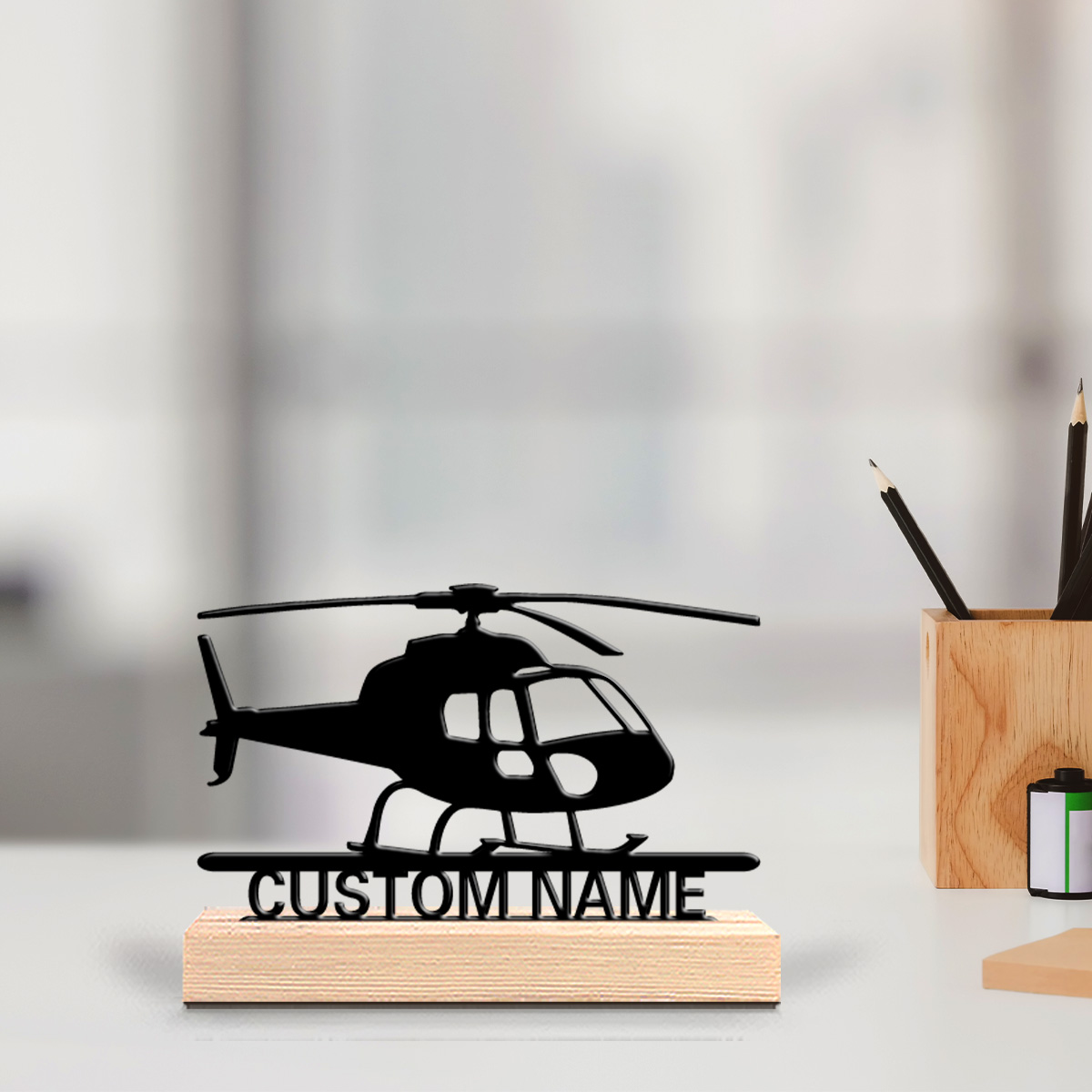 Home Decor Unique - 1pc Patung Helikopter Logam Unik yang