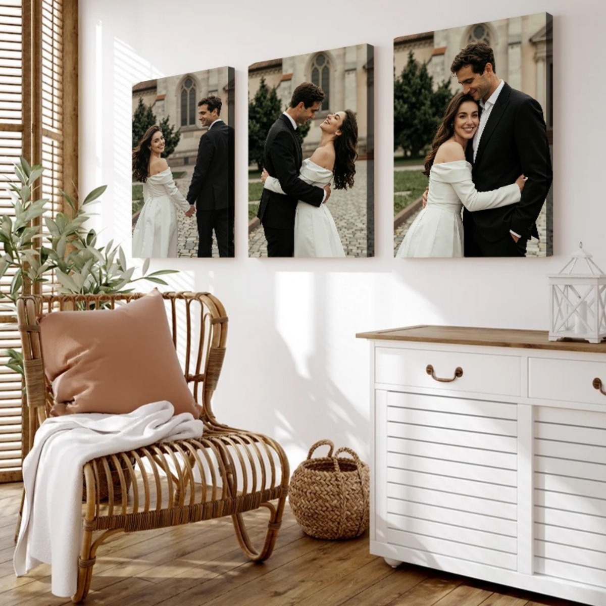 Home Decor Fabric - Set 3 Cetakan Kanvas Foto Kustom