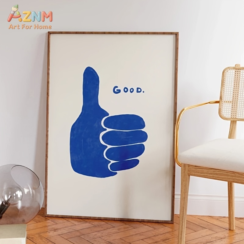 Home Decor Minimal - AZNM Minimalis Biru Thumbs Up Teks