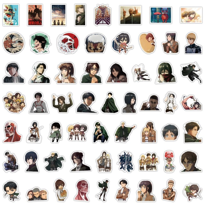 Home Decor Tv - 60 Buah Stiker Anime Attack On