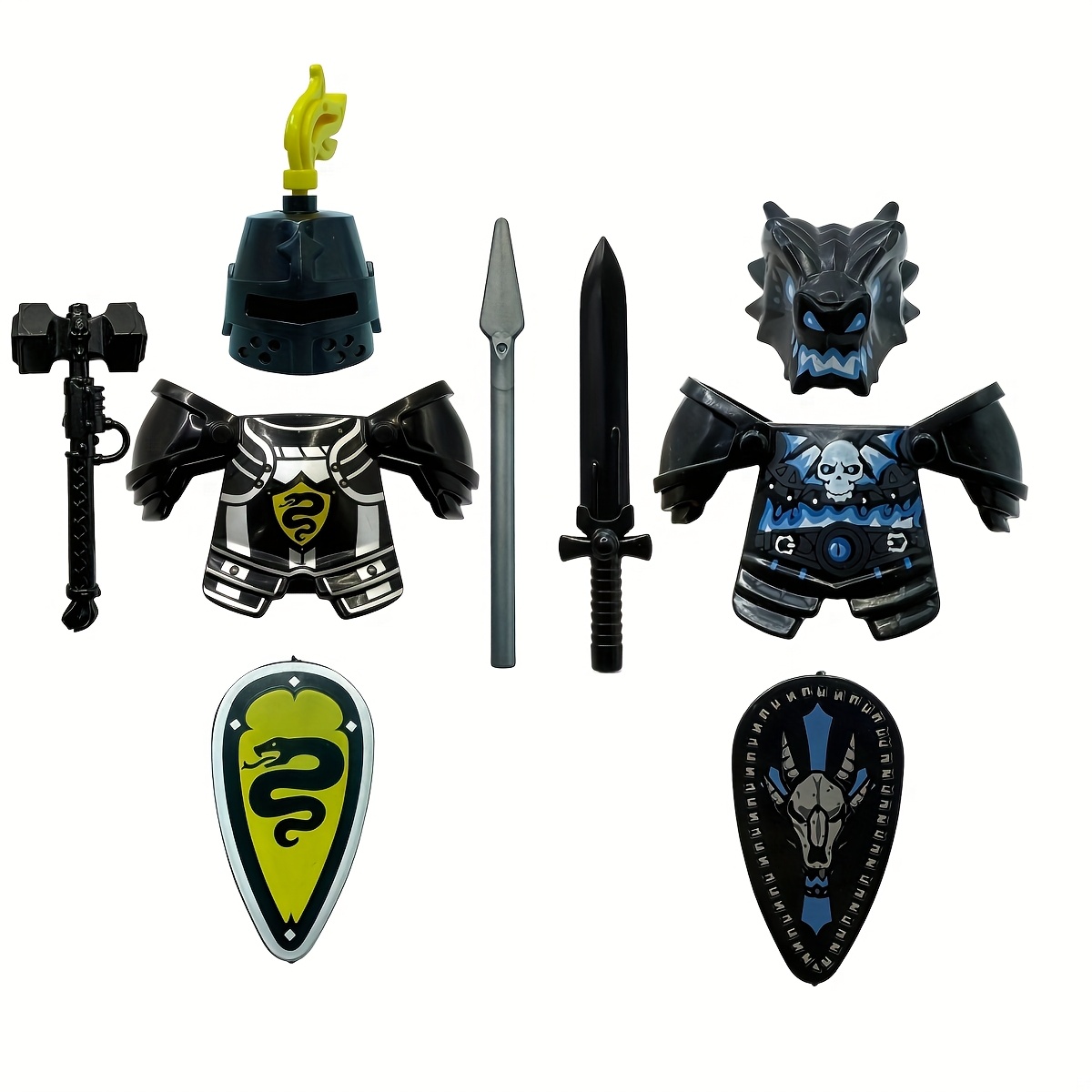 Home Decor Medieval - Figur Perakitan Model Ksatria Ular Hitam