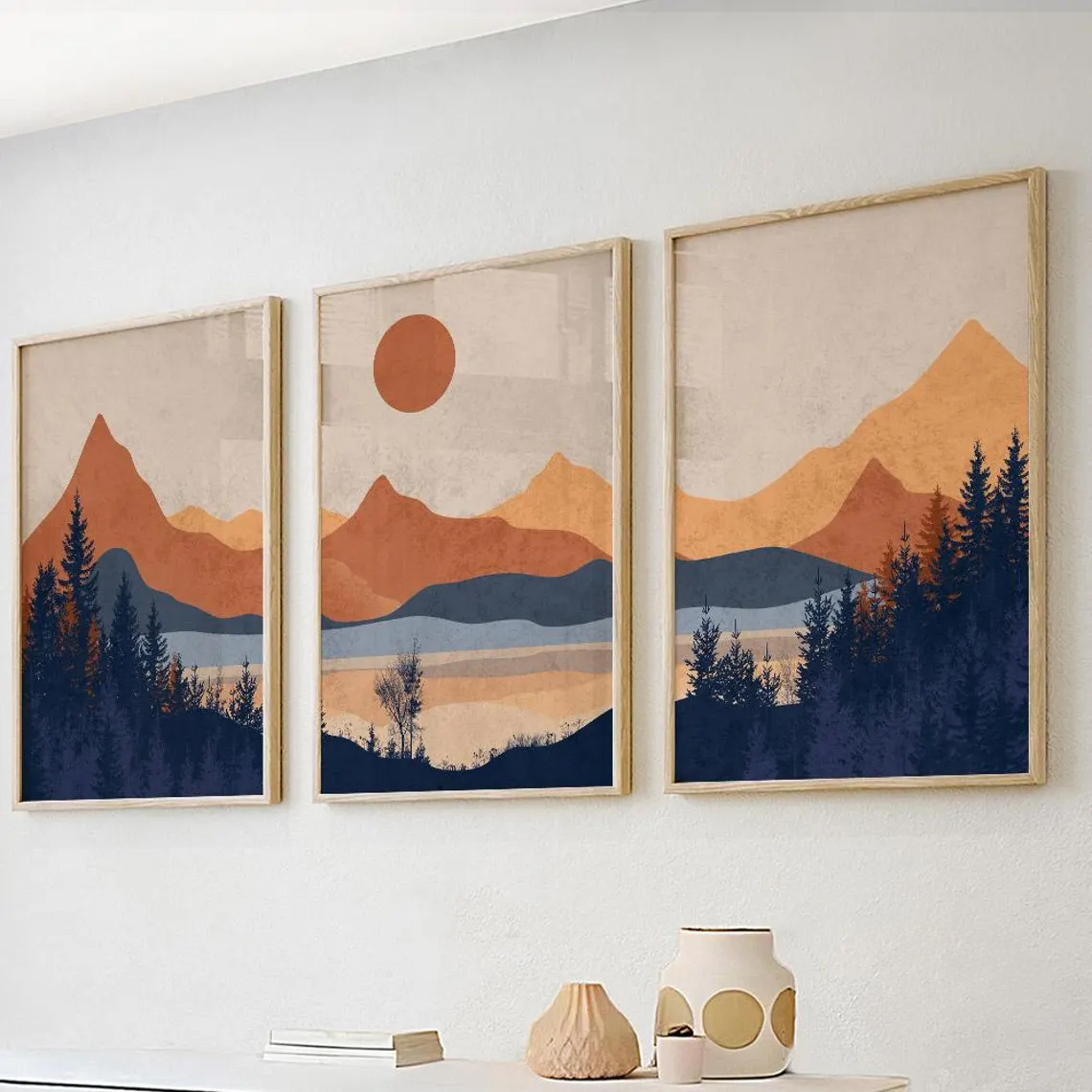 3 Buah/Set Poster Seni Dinding - Home Decor Minimal ulasan dan harga