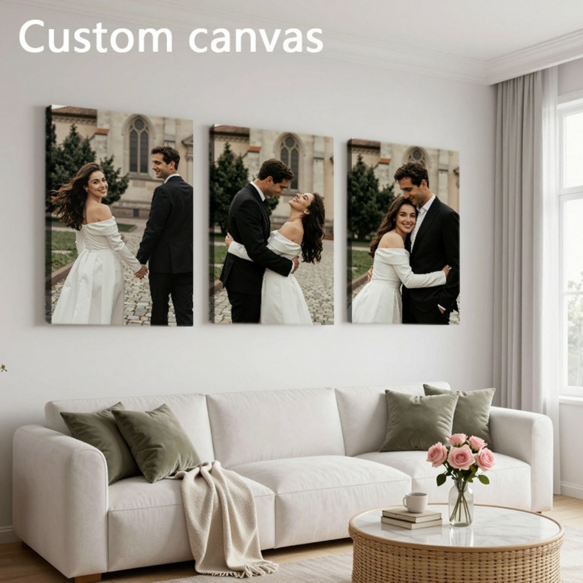 Set 3 Cetakan Kanvas Foto Kust - Home Decor Fabric ulasan dan harga