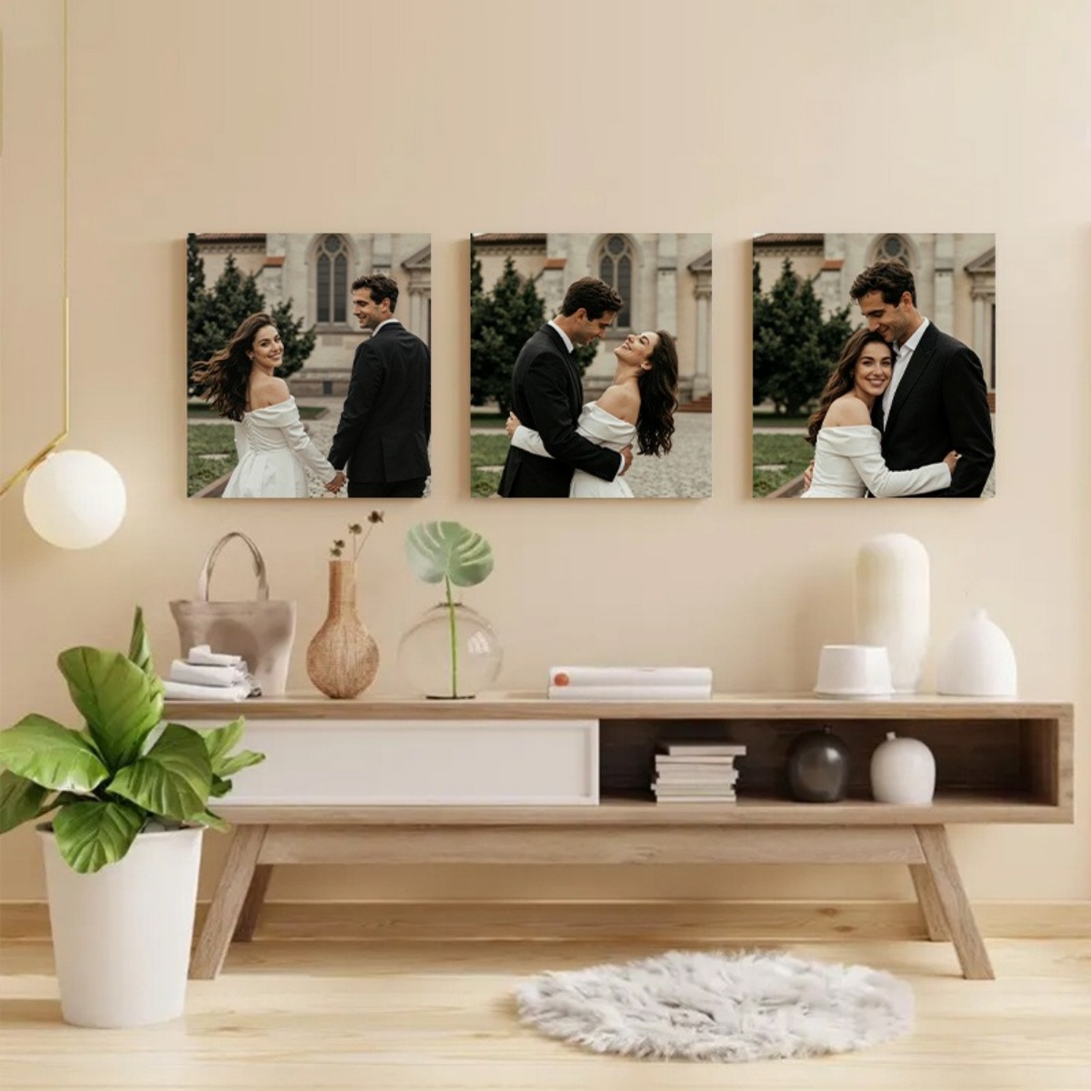 Set 3 Cetakan Kanvas Foto Kust - Home Decor Fabric ulasan dan harga
