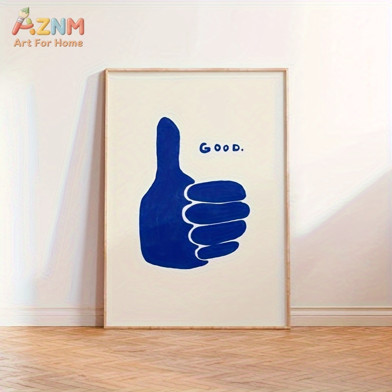 AZNM Minimalis Biru Thumbs Up  - Home Decor Minimal ulasan dan harga