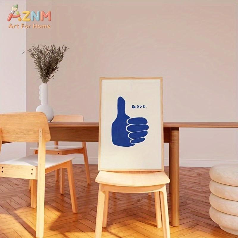 AZNM Minimalis Biru Thumbs Up  - Home Decor Minimal ulasan dan harga