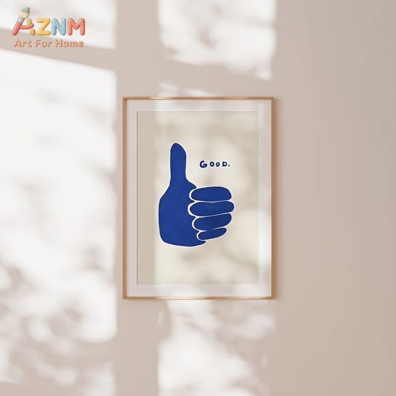 AZNM Minimalis Biru Thumbs Up  - Home Decor Minimal ulasan dan harga