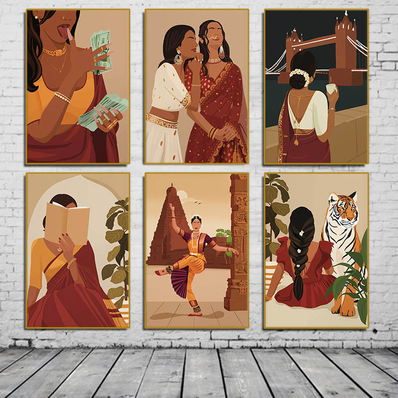 Wanita India Berbaju Saree Mem - Home Decor Catalog ulasan dan harga