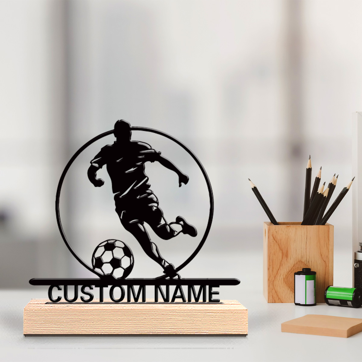 Patung Logam Pemain Sepak Bola - Home Decor Unique ulasan dan harga
