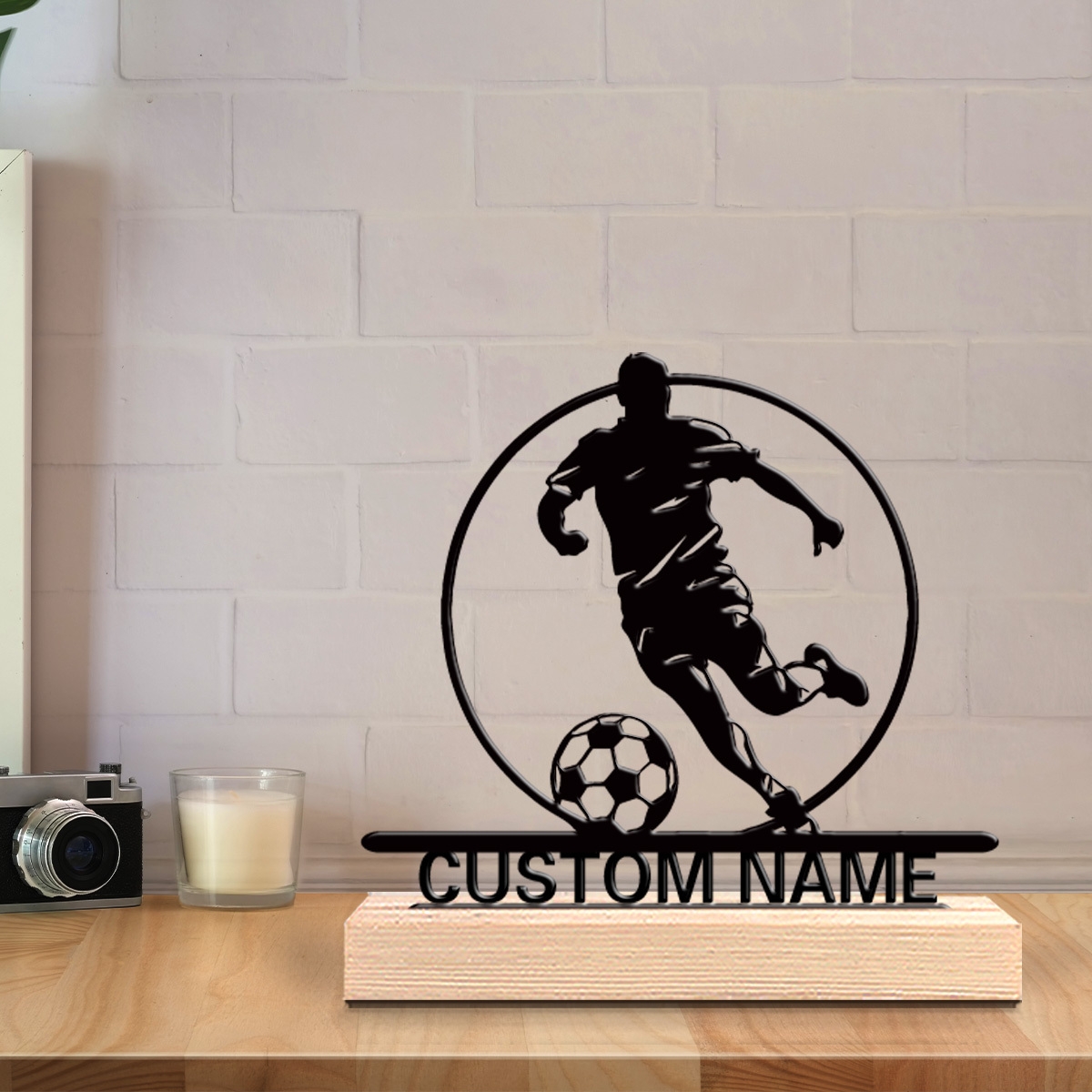 Patung Logam Pemain Sepak Bola - Home Decor Unique ulasan dan harga