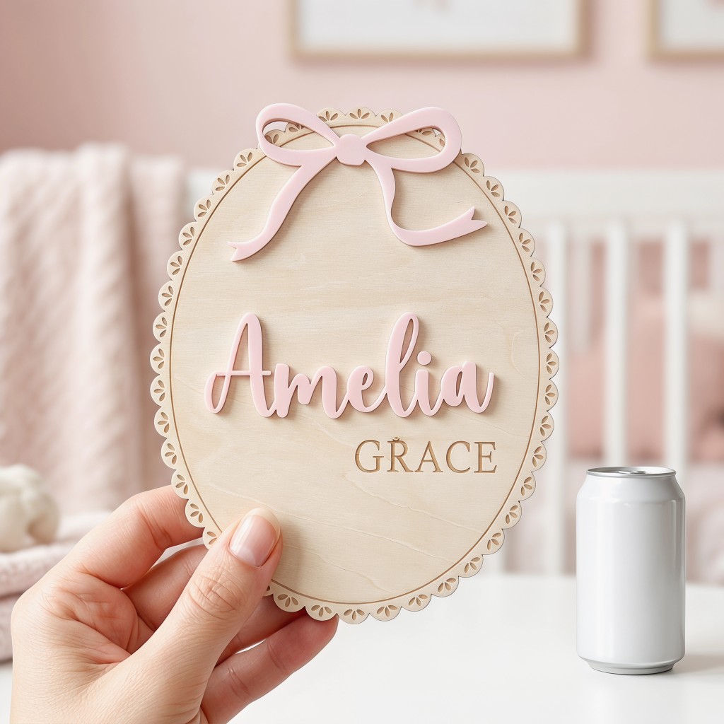 1Pc Plakat Nama Bayi Kayu deng - Home Decor Unique ulasan dan harga