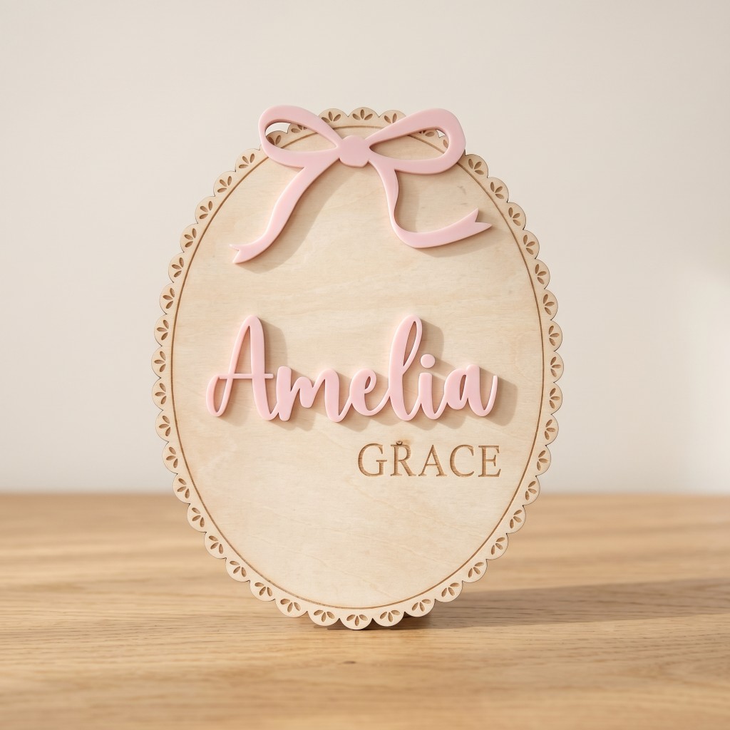 1Pc Plakat Nama Bayi Kayu deng - Home Decor Unique ulasan dan harga