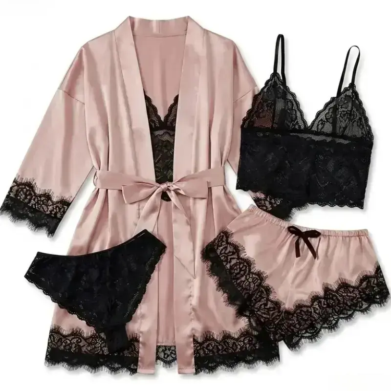 Set Piyama Satin 4 Potong untu - Home Decor Fabric ulasan dan harga