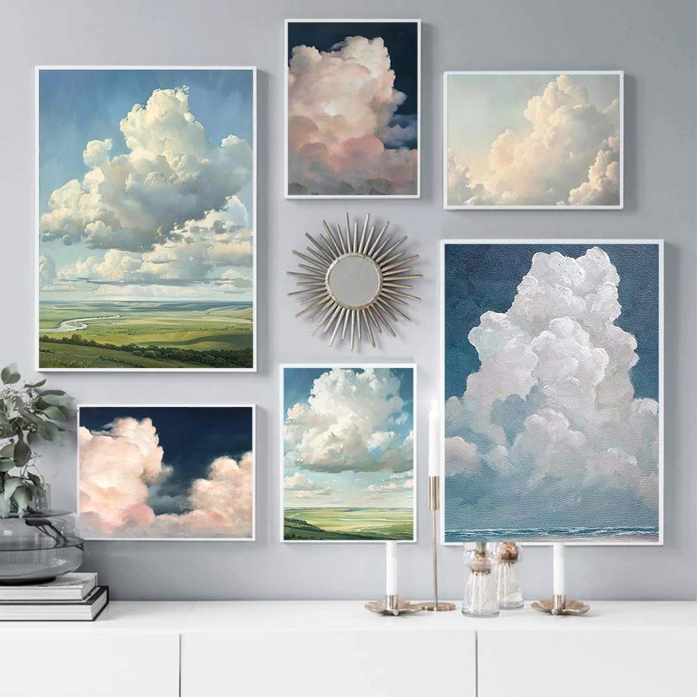 Abstrak Minimalis Awan Putih B - Home Decor Minimal ulasan dan harga