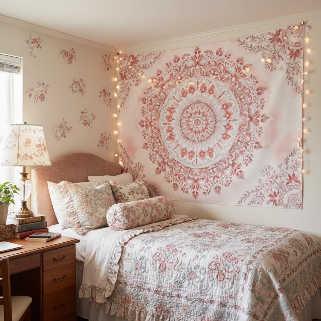 Permadani Mandala Bunga Merah  - Aesthetic Tapestry ulasan dan harga