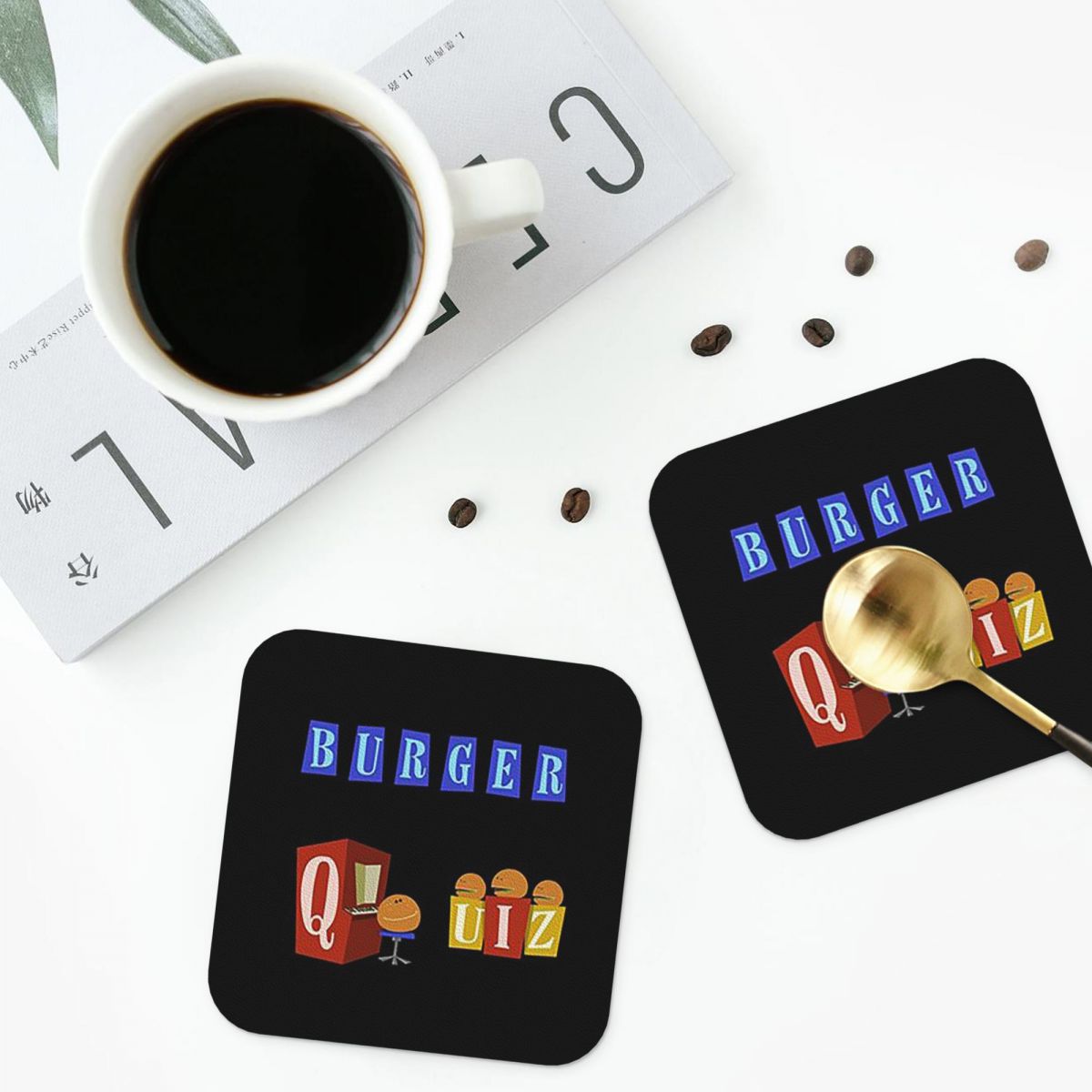 Set 4 Alas Cangkir Burger Quiz - Home Decor Quiz ulasan dan harga