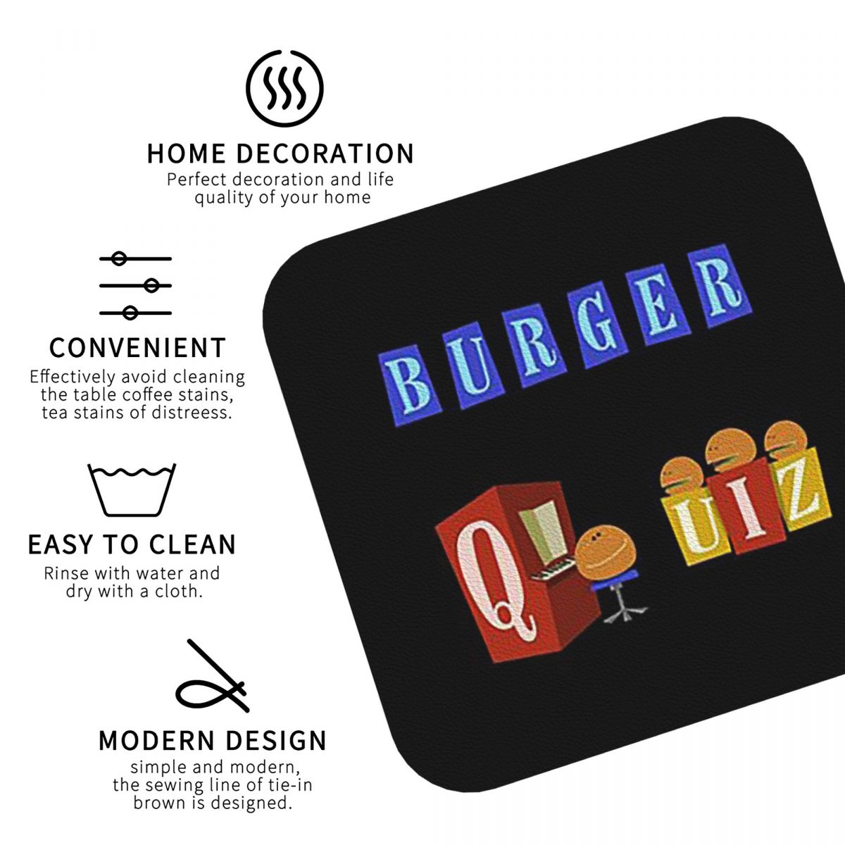 Set 4 Alas Cangkir Burger Quiz - Home Decor Quiz ulasan dan harga