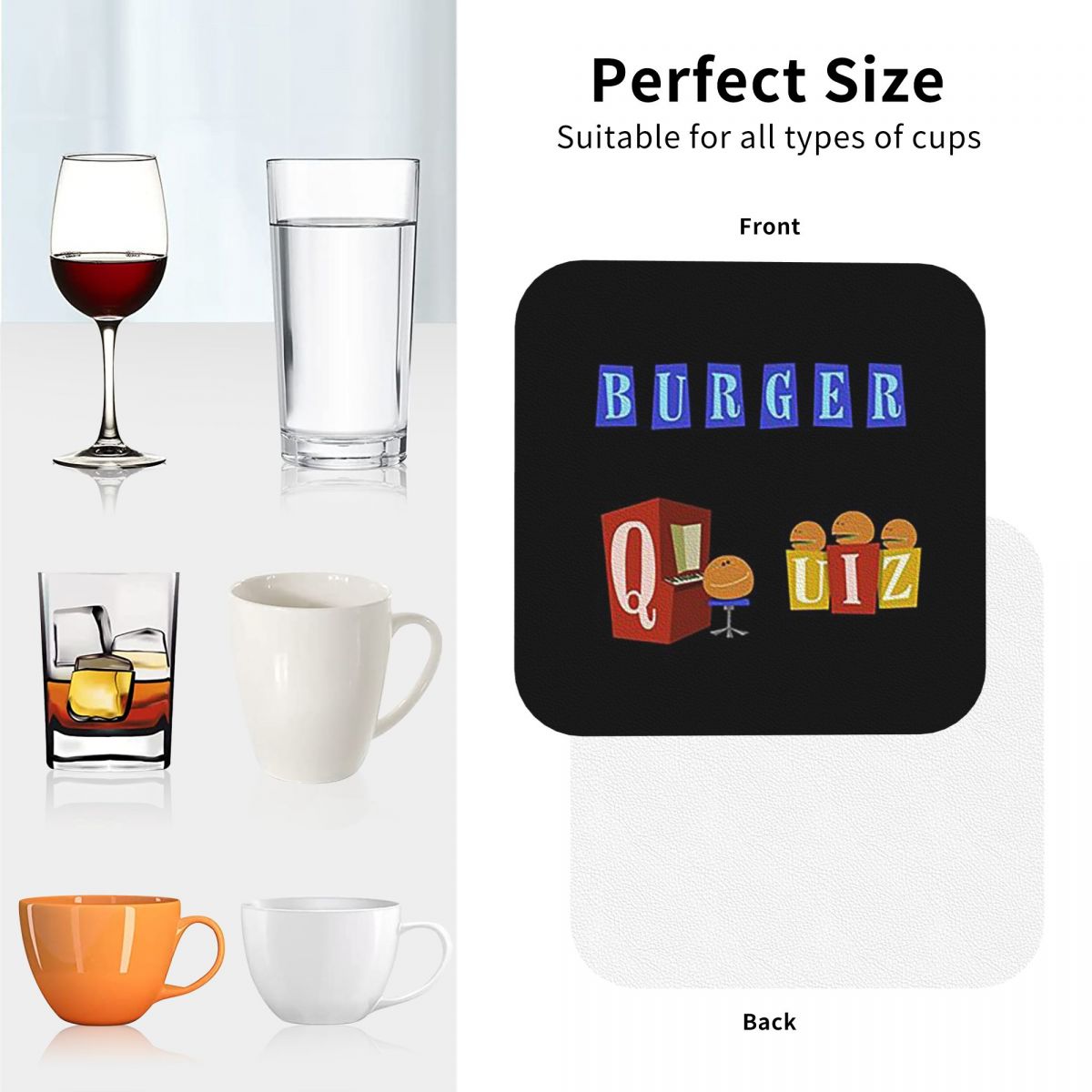 Set 4 Alas Cangkir Burger Quiz - Home Decor Quiz ulasan dan harga