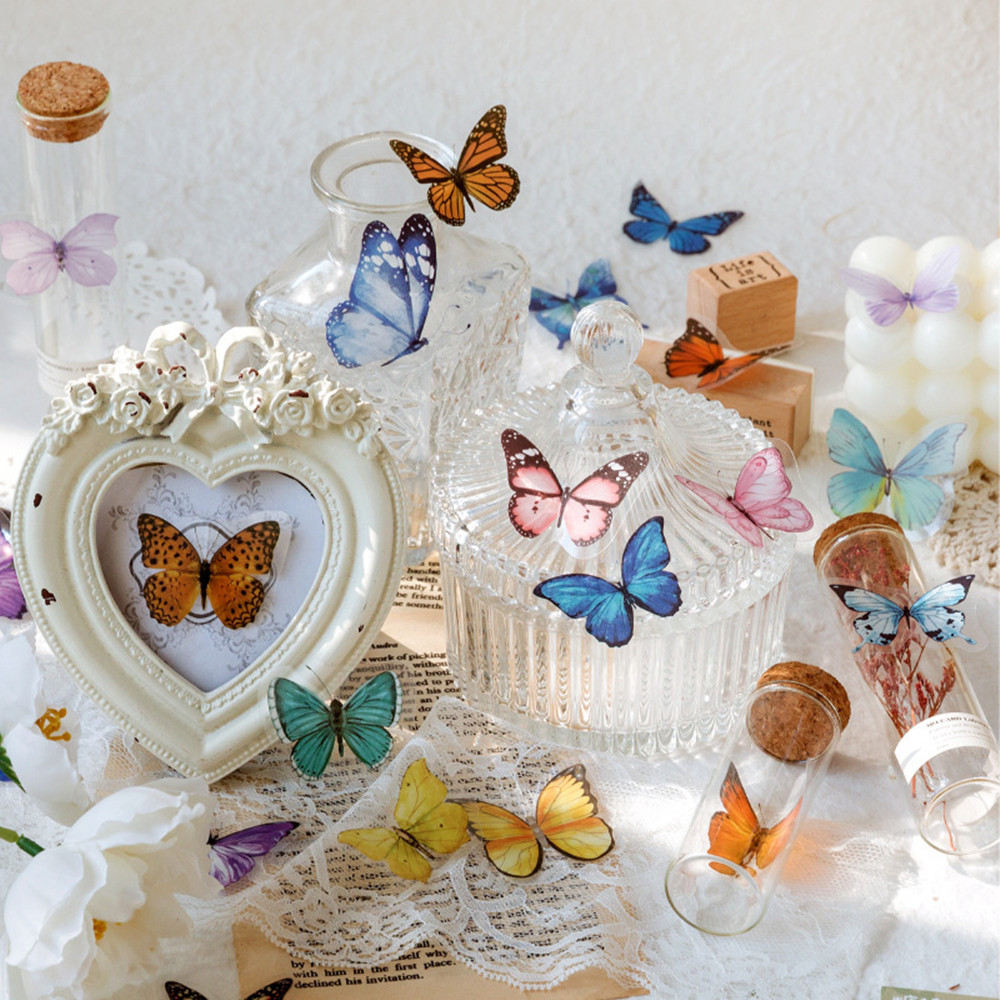 40 buah/kantong stiker kupu-ku - Home Decor Catalog ulasan dan harga